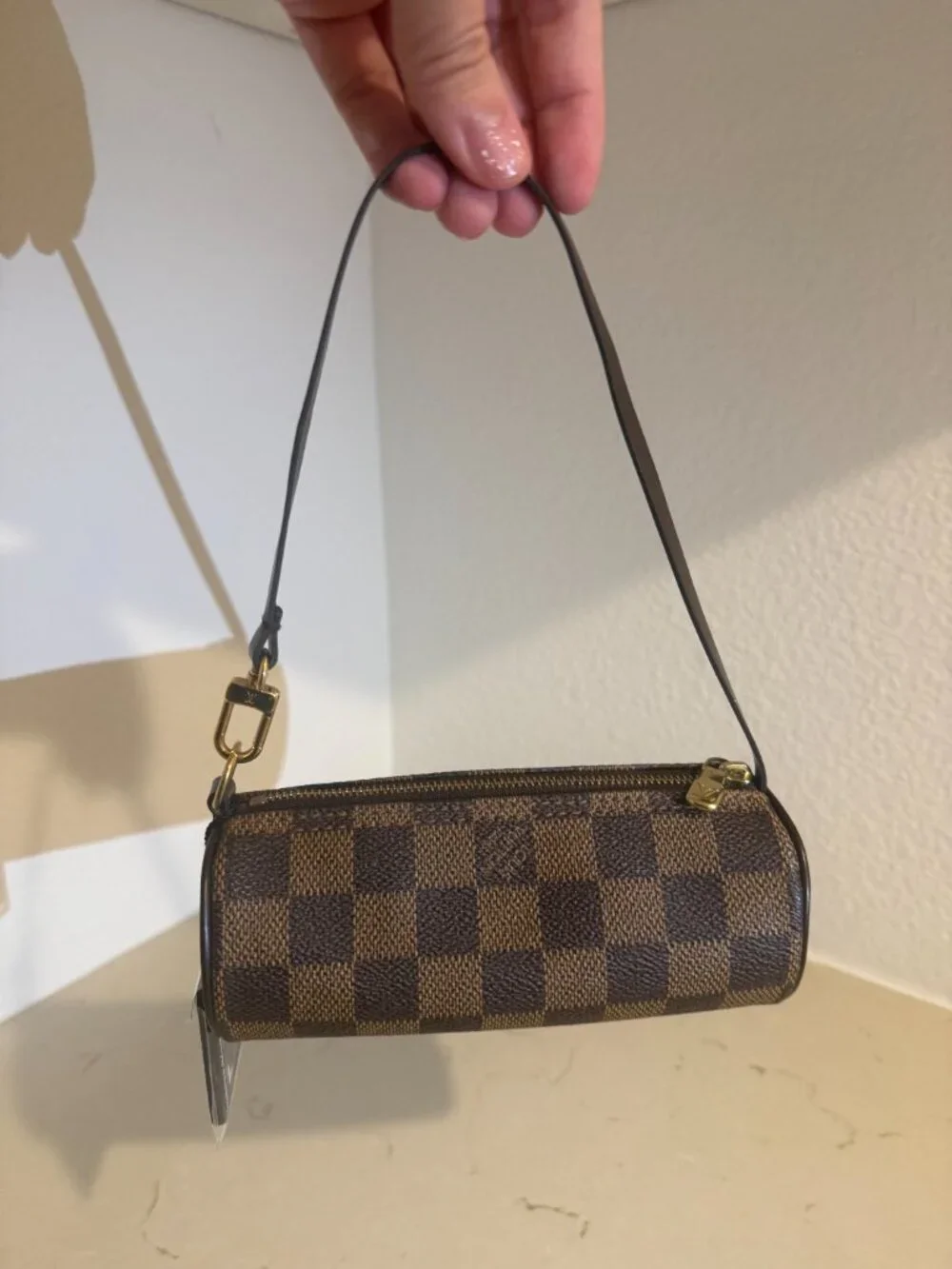 🤎 Louis Vuitton Damier Ebene Mini Papillon Barrel Pouch Bag